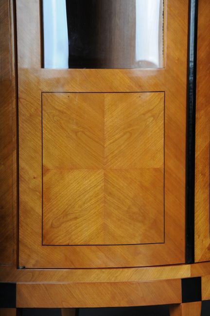 Beautiful corner display cabinet in the Biedermeier style, cherry wood O-Sam-9