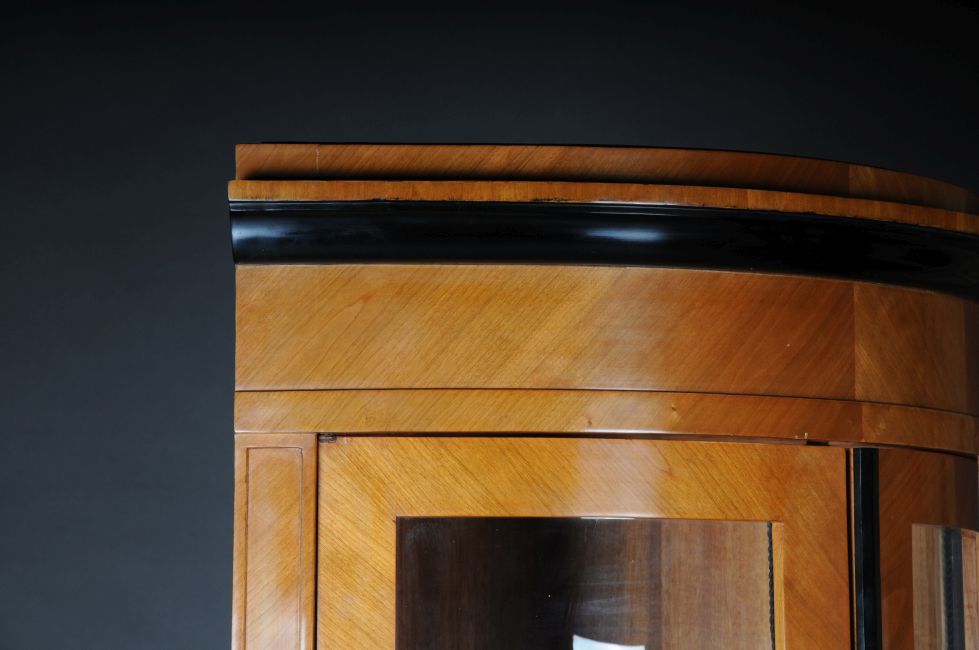 Beautiful corner display cabinet in the Biedermeier style, cherry wood O-Sam-9